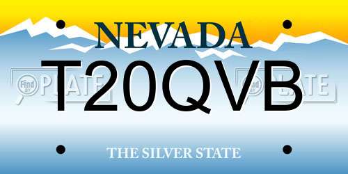 T20QVB Nevada License Plate