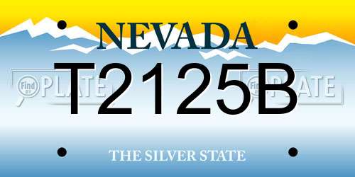 T2125B Nevada License Plate