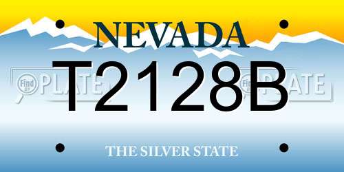 T2128B Nevada License Plate