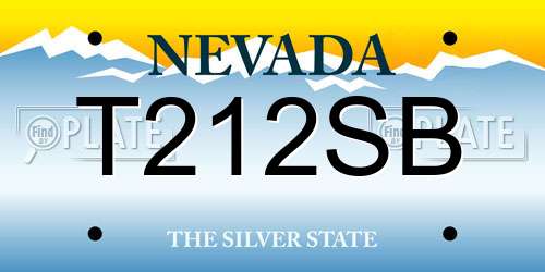 T212SB Nevada License Plate