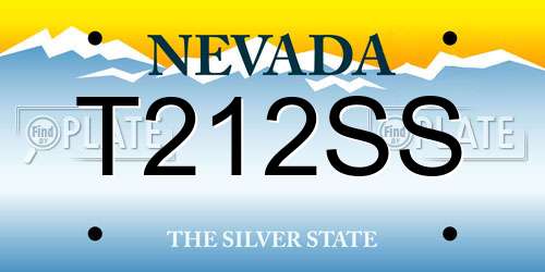 T212SS Nevada License Plate