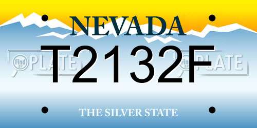 T2132F Nevada License Plate