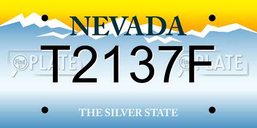 T2137F Nevada License Plate