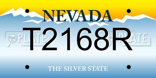 T2168R Nevada License Plate