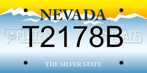 T2178B Nevada License Plate