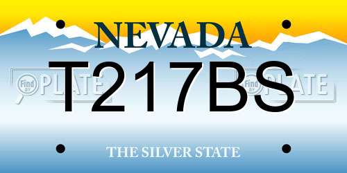 T217BS Nevada License Plate