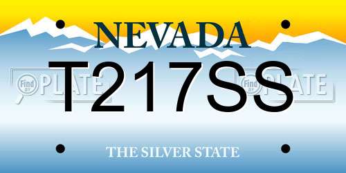 T217SS Nevada License Plate