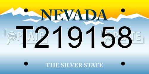 T219158 Nevada License Plate