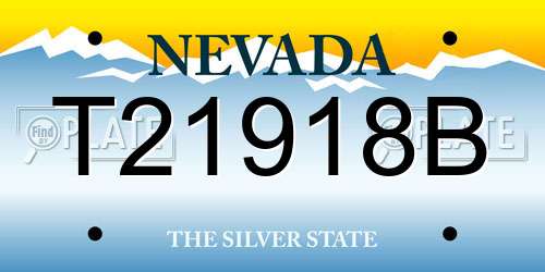 T21918B Nevada License Plate