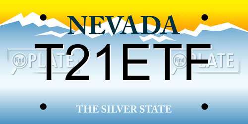 T21ETF Nevada License Plate