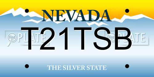 T21TSB Nevada License Plate