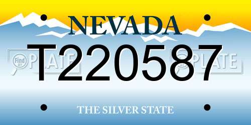 T220587 Nevada License Plate