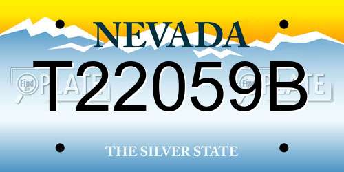 T22059B Nevada License Plate