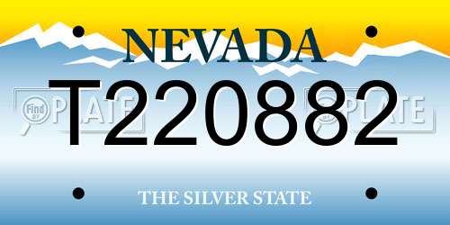 T220882 Nevada License Plate