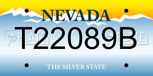 T22089B Nevada License Plate