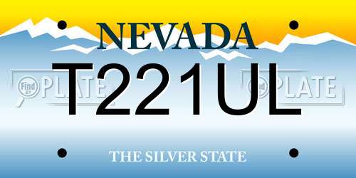 T221UL Nevada License Plate