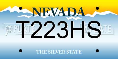 T223HS Nevada License Plate