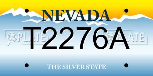 T2276A Nevada License Plate