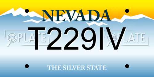T229IV Nevada License Plate