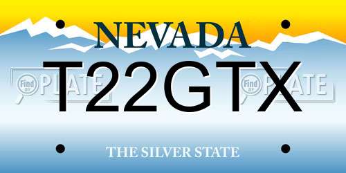 T22GTX Nevada License Plate