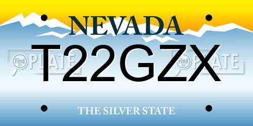 T22GZX Nevada License Plate