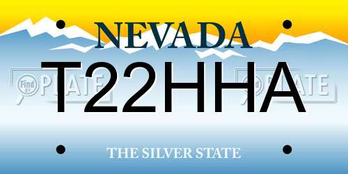 T22HHA Nevada License Plate