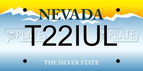 T22IUL Nevada License Plate