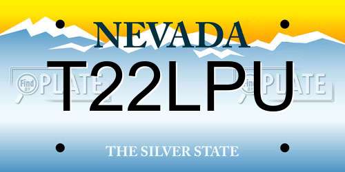 T22LPU Nevada License Plate