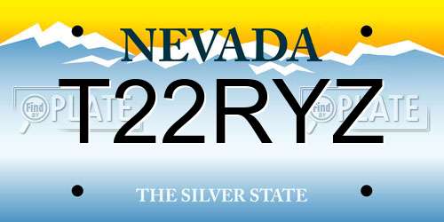 T22RYZ Nevada License Plate