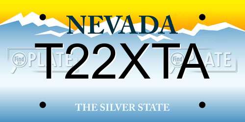 T22XTA Nevada License Plate