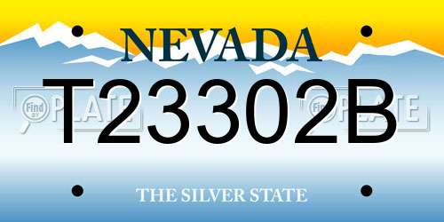 T23302B Nevada License Plate