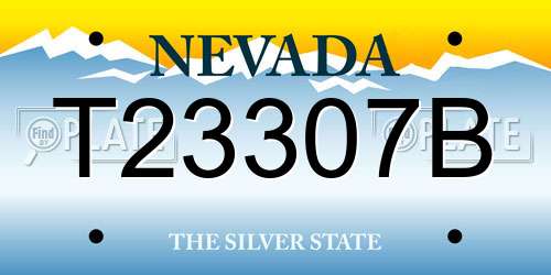 T23307B Nevada License Plate