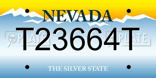 T23664T Nevada License Plate