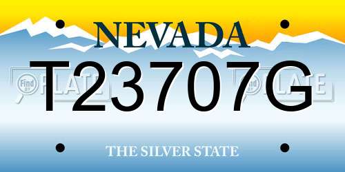 T23707G Nevada License Plate