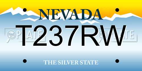 T237RW Nevada License Plate