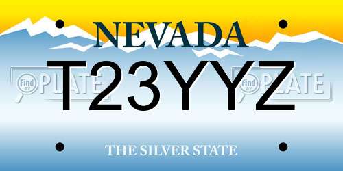 T23YYZ Nevada License Plate