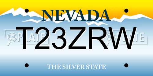 T23ZRW Nevada License Plate
