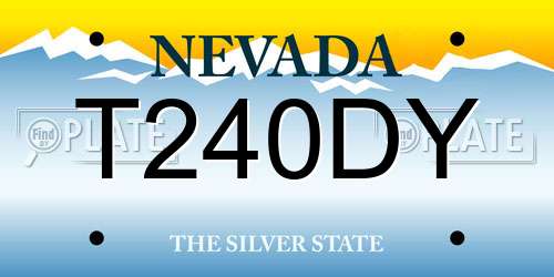 T240DY Nevada License Plate