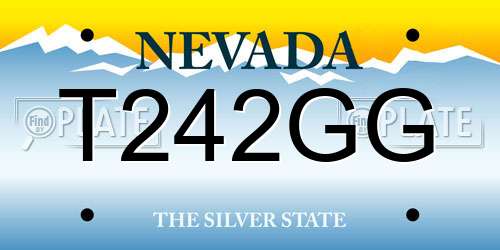 T242GG Nevada License Plate