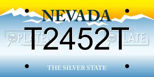 T2452T Nevada License Plate
