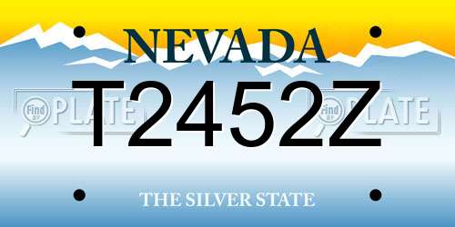 T2452Z Nevada License Plate
