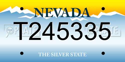 T245335 Nevada License Plate