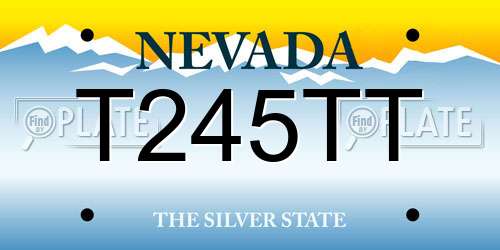 T245TT Nevada License Plate