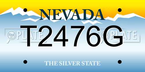 T2476G Nevada License Plate