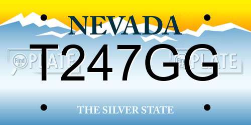 T247GG Nevada License Plate