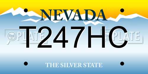 T247HC Nevada License Plate