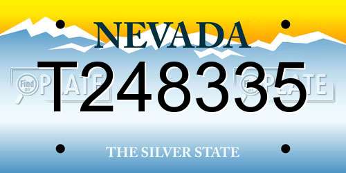 T248335 Nevada License Plate