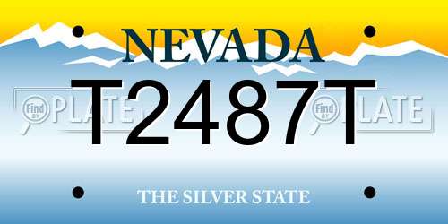 T2487T Nevada License Plate