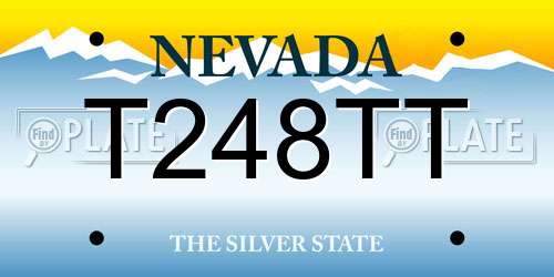 T248TT Nevada License Plate
