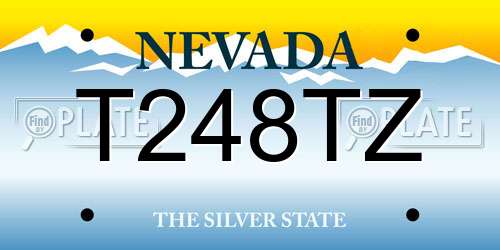 T248TZ Nevada License Plate